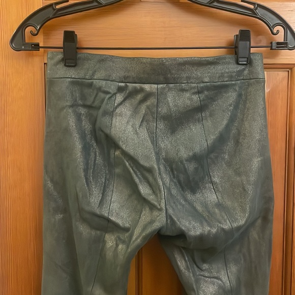 Vince Gray Metallic Leather Leggings, XS - Picture 3 of 5